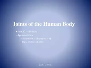 Joints of the Human Body