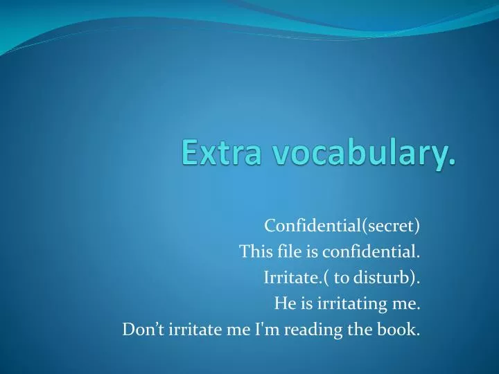 extra vocabulary