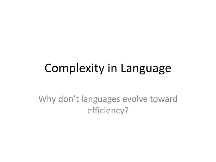 complexity in language