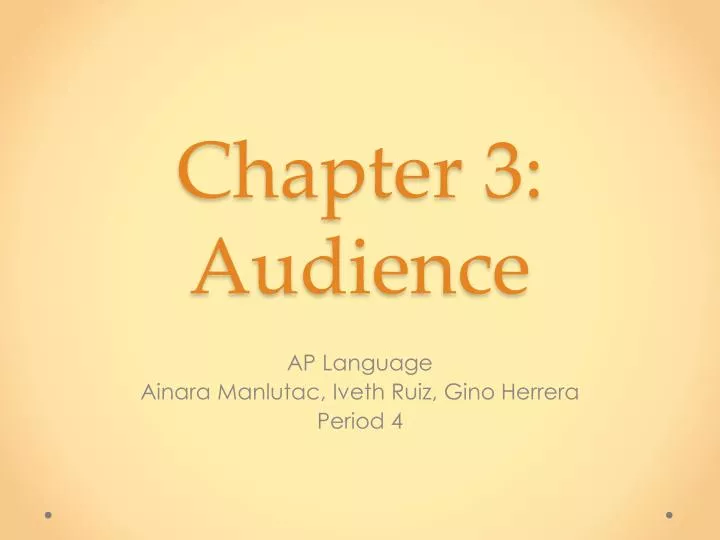 chapter 3 audience