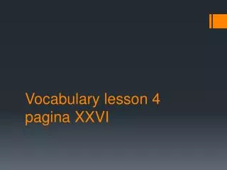 Vocabulary lesson 4 pagina XXVI