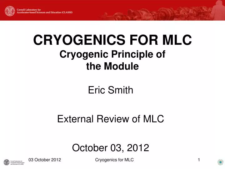 cryogenics for mlc cryogenic principle of the module