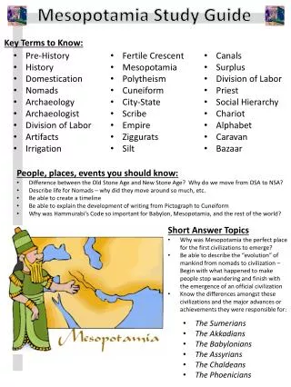 Mesopotamia Study Guide
