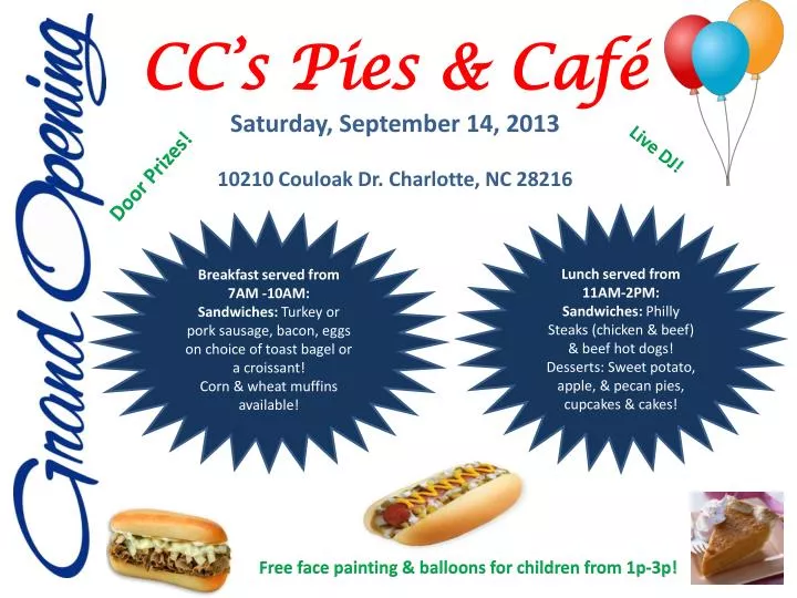 cc s pies caf saturday september 14 2013 10210 couloak dr charlotte nc 28216
