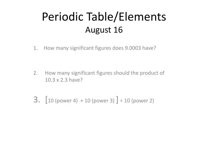 periodic table elements august 16