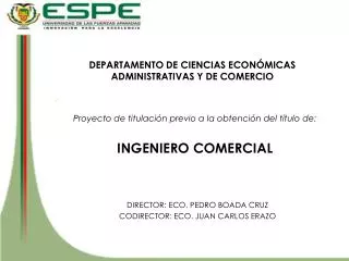 DEPARTAMENTO DE CIENCIAS ECONÓMICAS ADMINISTRATIVAS Y DE COMERCIO
