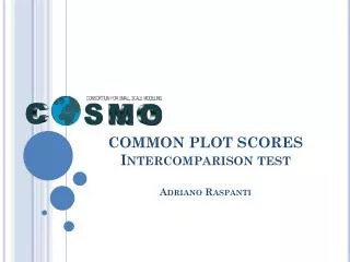 COMMON PLOT SCORES Intercomparison test Adriano Raspanti