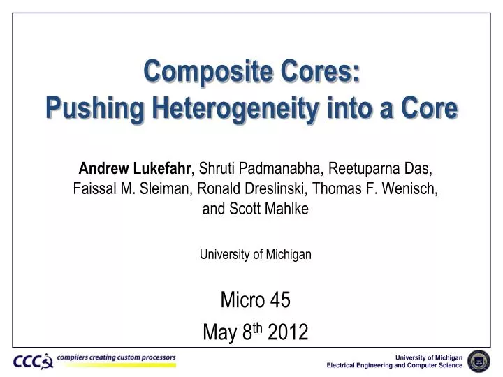composite cores pushing heterogeneity into a core