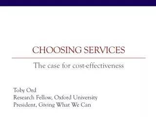 Choosing services