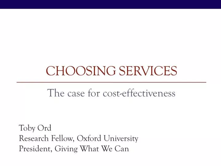 choosing services