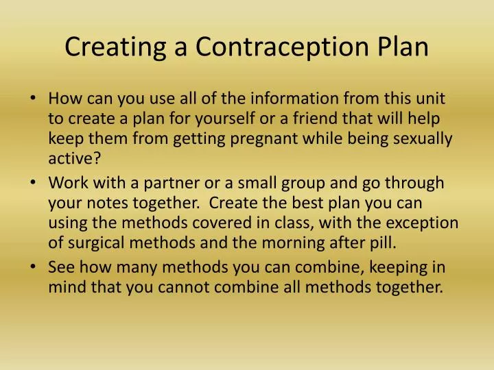 creating a contraception plan