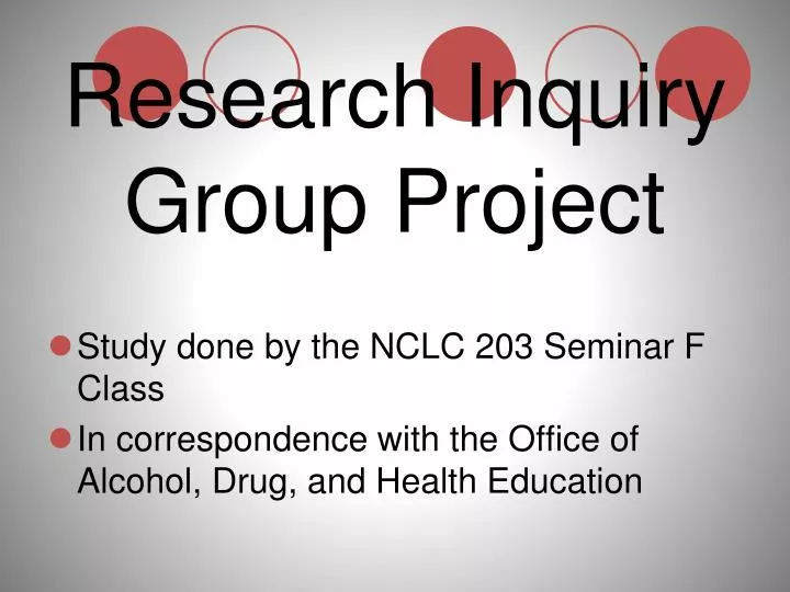 research inquiry group project