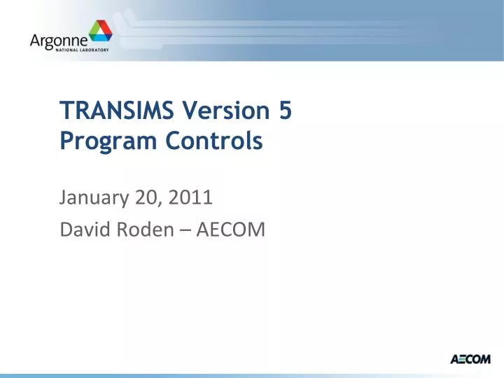 transims version 5 program controls