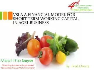 VSLA A FINANCIAL MODEL FOR SHORT TERM WORKING CAPITAL IN AGRI-BUSINESS