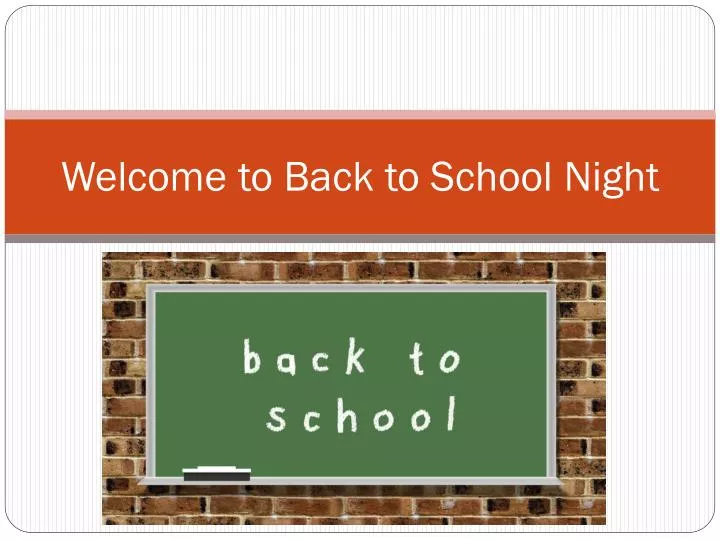 welcome to back to school night