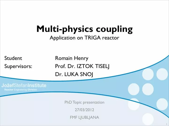 multi physics coupling application on triga reactor