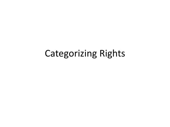 categorizing rights