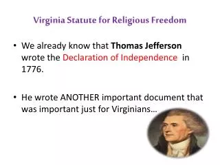 Virginia Statute for Religious Freedom