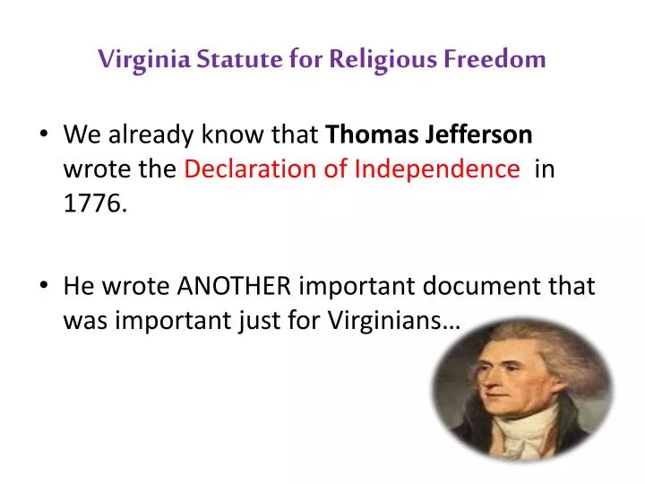 virginia statute for religious freedom