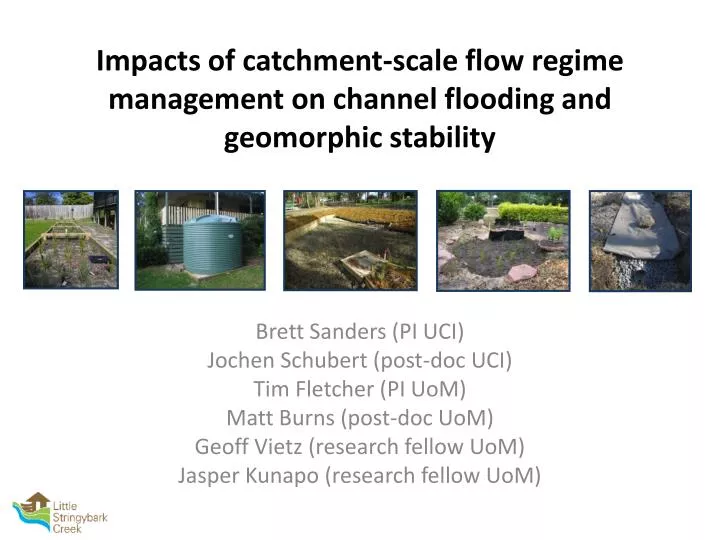 impacts of catchment scale flow regime management on channel flooding and geomorphic stability