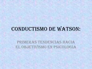 conductismo de watson