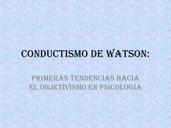 conductismo de watson