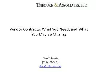 Vendor Contracts: What You Need, and What You May Be Missing