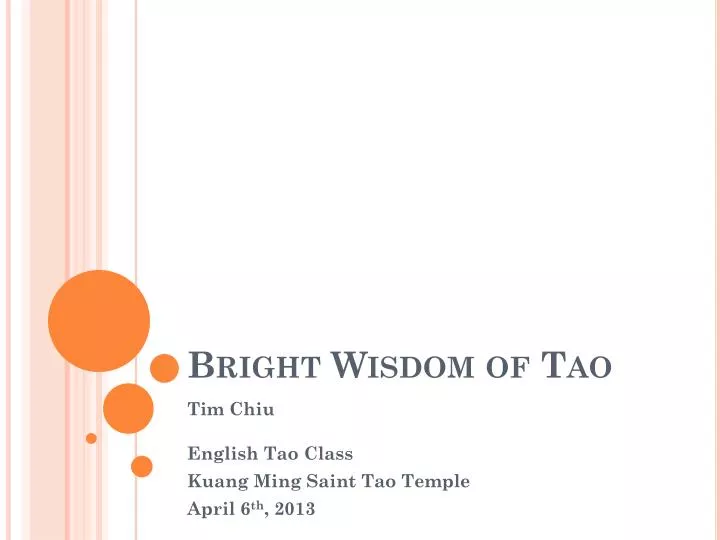 bright wisdom of tao