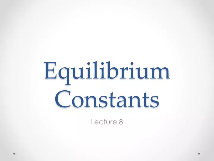 equilibrium constants
