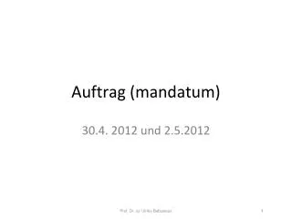 auftrag mandatum