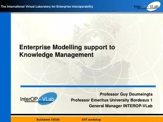 Enterprise Modelling support to Knowledge Management