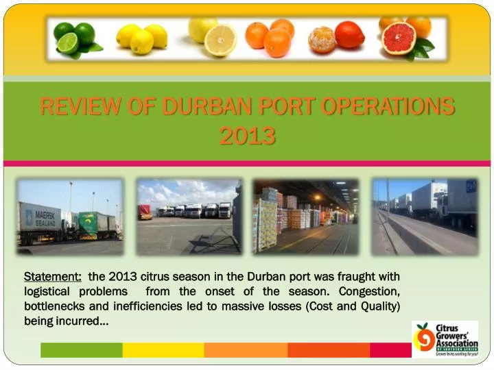 review of durban port operations 2013