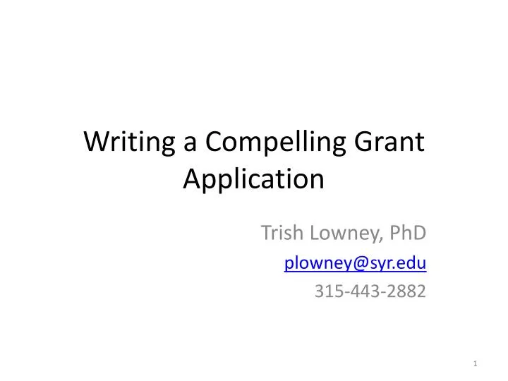 writing a compelling grant application