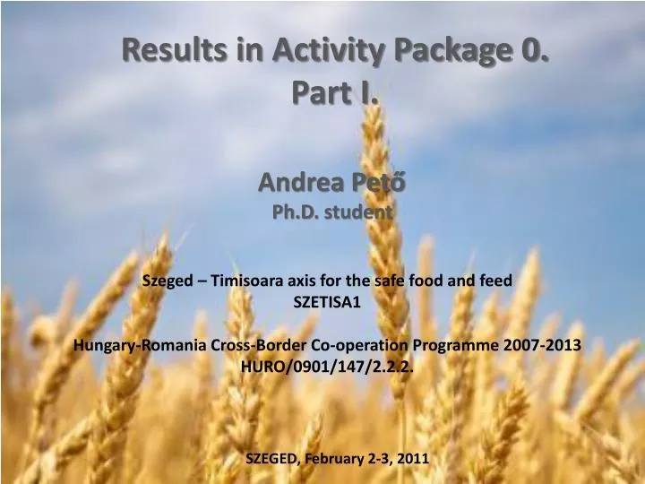 results in activity package 0 part i