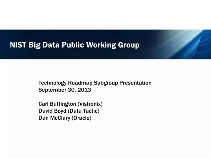 nist big data public working group