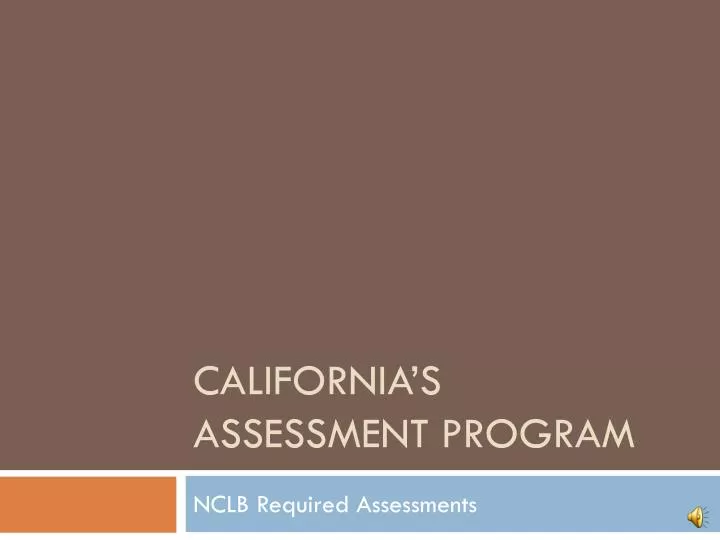 california s assessment program