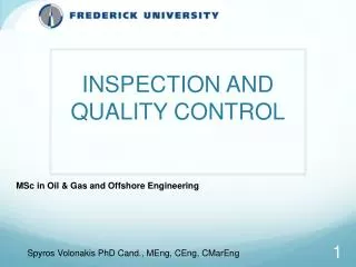 INSPECTION AND QUALITY CONTROL