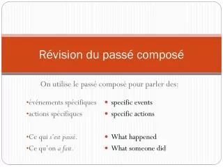 r vision du pass compos