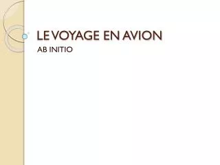 le voyage en avion