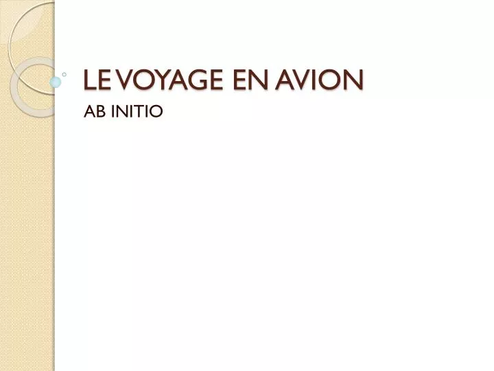 le voyage en avion