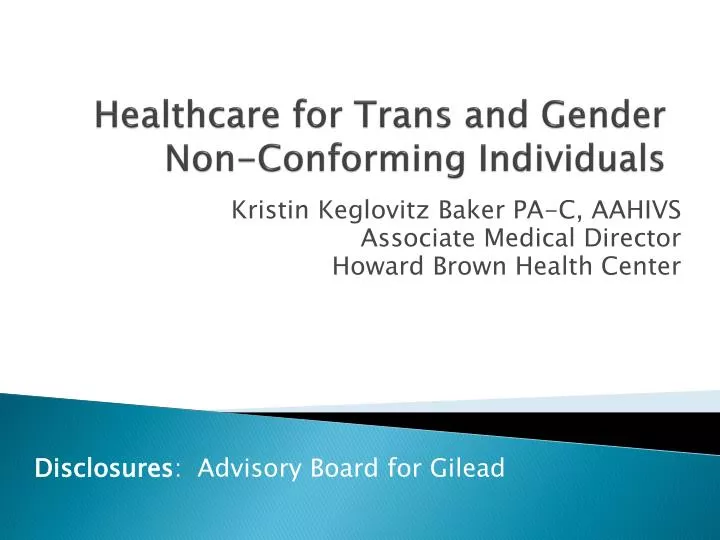 healthcare for trans and gender non conforming individuals
