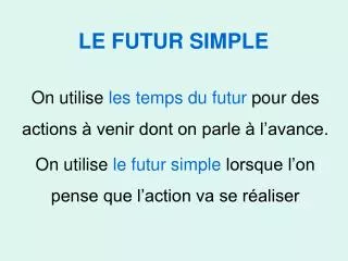 le futur simple