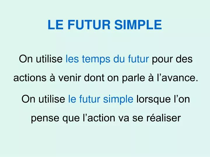 le futur simple