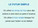 LE FUTUR SIMPLE - slide 1