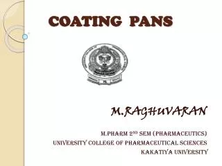 COATING PANS