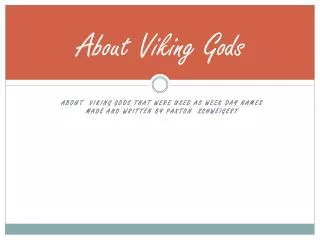 About Viking Gods