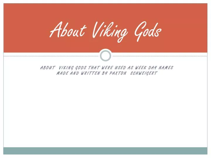 about viking gods