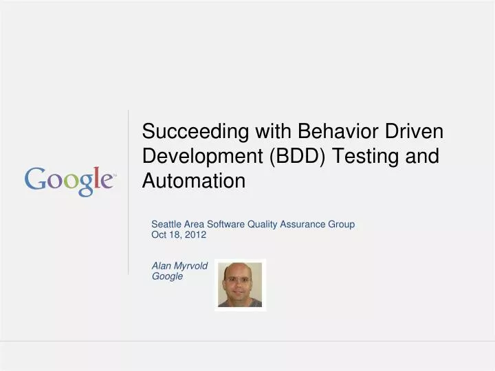 succeeding with behavior driven development bdd testing and automation