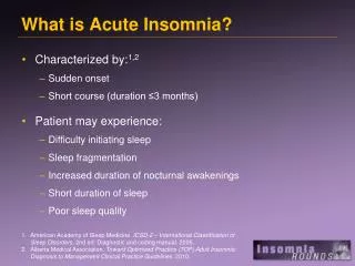 What is Acute Insomnia?