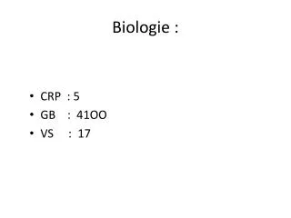 Biologie :